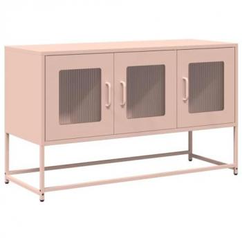 Mobile TV rosa 100,5x39x60,5 cm con finitura in acciaio laminato a freddo