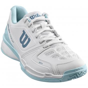 Wilson Rush Comp W, Zapatillas de Tenis para Mujer, Blanco/Azul claro