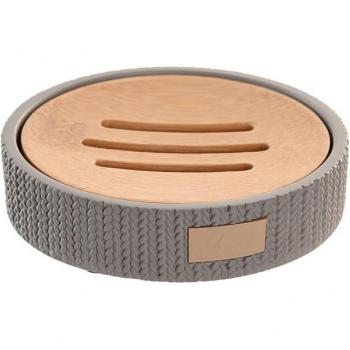 Portasapone Dkd Home Decor Grigio Cemento 11x11x2,5 cm