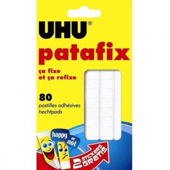 Patafix blanche UHU, 80 pastilles adhesives détachables et réutilisables