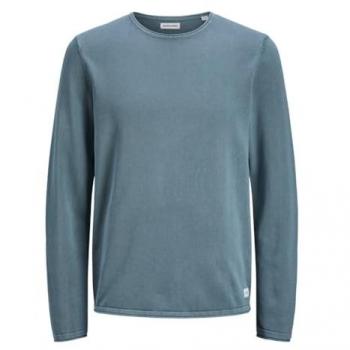 Jack & Jones Male Sweater Blue M Navy Round Neck 100% Cotton