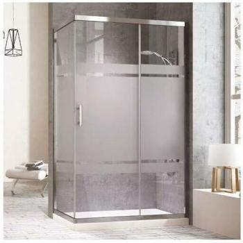 Mampara de Ducha con Puerta Corredera y Lateral Fijo