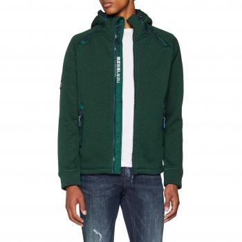Superdry Storm Double Ziphood, suéter para hombre, color verde (X-Large)