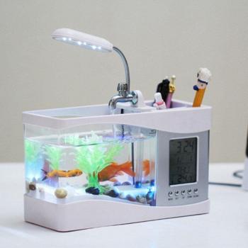 Plastic Mini Fish Tank with LED and LCD