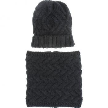 2PCs Women's Warm Knit Cap and Scarf Pair