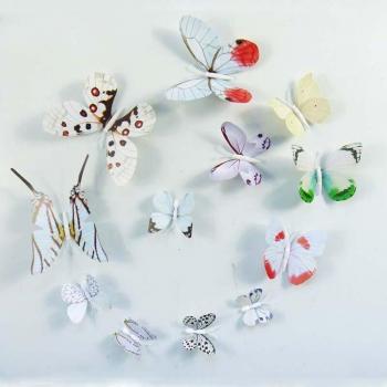 Pegatinas de pared 3D mariposas rojas, 12 Uds., decoración del hogar y bodas