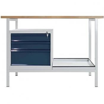 ADB Werkbank Eko 120,5 x 60,0 x 82,5 cm lichtgrau anthrazitgrau 3 Schubladen
