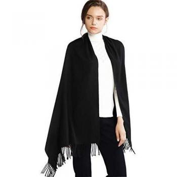 Pashmina nera RIIQIICHY per donne, stile invernale
