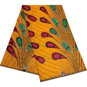 Nigeria‑Ankara Pfauenfedern‑Wachsmuster, 100 % Baumwolle