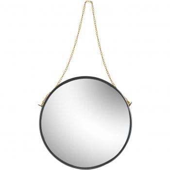Chic Black Framed Round Mirror