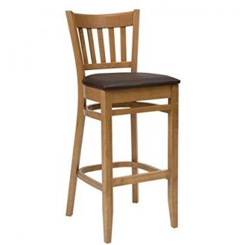 Bolero Dark Brown High Stool Vertical Slats Seat Pad
