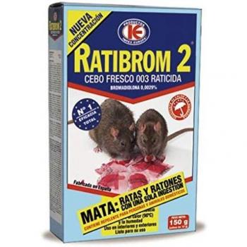 Raticida cebo fresco ratibrom 150gr de impex caja de 36 unidades