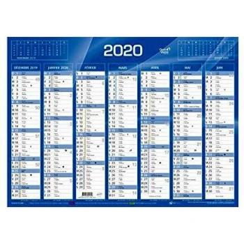 Calendrier de banque 14 mois 550 x 405 mm Bleu