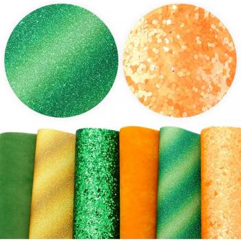 Synthetic Leather Chunky Glitter Fabric Pack