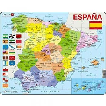 Larsen K85 – Carte géopolitique de l'Espagne, puzzle cadre 70 pièces