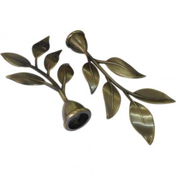 D20mm Leaf-Shaped Curtain Rod Finial