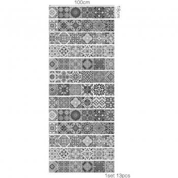 Funlife Classic Black-and-White Stair Tile Decals
