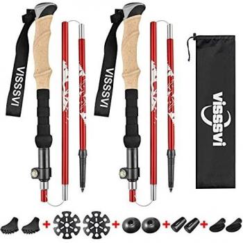 Bastones de Senderismo Plegables VISSSVI 35cm-125cm Telescópicos