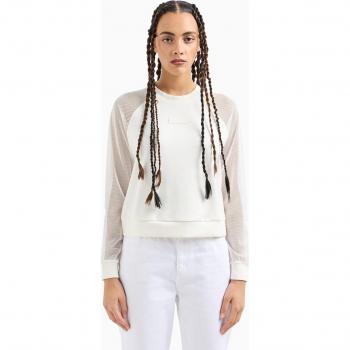 Armani Exchange, Sweatshirts, female, White, Size: S Sweatshirts