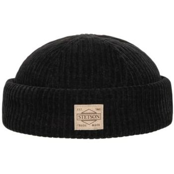 Small Stetson Jersey Cord Docker Cap – 54‑55 cm Black Edition