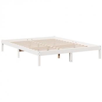 VidaXL Extra Long Bed Frame White 160x210 cm Solid Wood Pine