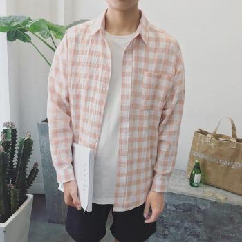 Camisa de Manga Larga a Cuadros para Hombre Casual