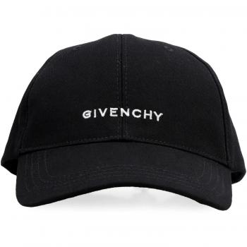 Givenchy Men's Black Embroidered Logo Curved Peak Baseball Cap