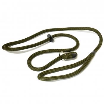 KJK Olive Slip‑On Lead, 8 mm Braid, Rubber Guard