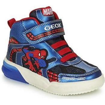 Geox Sneakers Enfant J Grayjay Boy C avec lumières, Bleu Marine/Royal, Taille 33