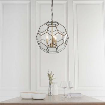 Netlighting Miele 3 Light Spherical Pendant Antique Brass, Glass, E14