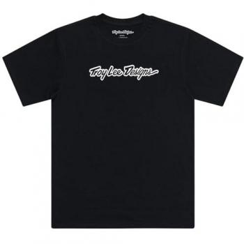 T-shirt signature noir/blanc de Troy Lee Designs, taille moyenne