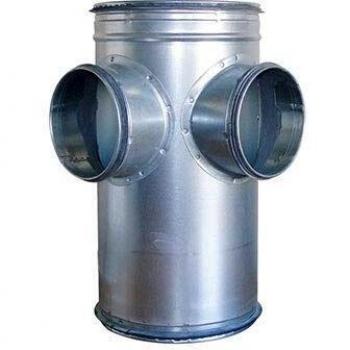 Collecteur Étagé à Double Piquage 90° En Acier Galva D125 Jointé