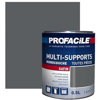 Peinture Satinée Intérieure PROFACILE 0,5 Litre Gris Ardoise