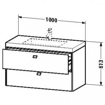 Duravit Brioso c-bonded Waschtisch mit 2 Schubkästen, 100x48cm, Betongrau Matt, ohne Hahnloch