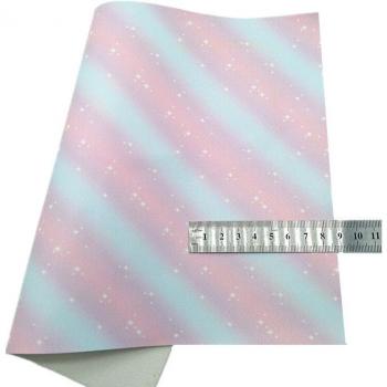 Cuero de vinilo sintético rosa con estampado de flores y rayas