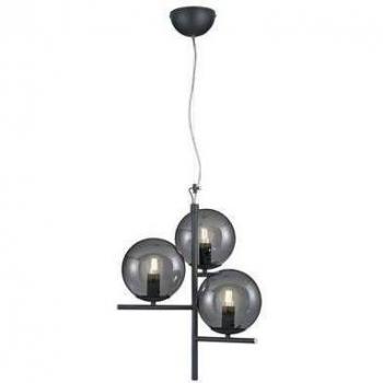 Trio Pure Sospensione Metallo Colore Antracite con 3 Sfere Fumé D. 40 cm