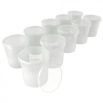 Pack de 10 Seaux à Vide 15,9L en Plastique Transparent
