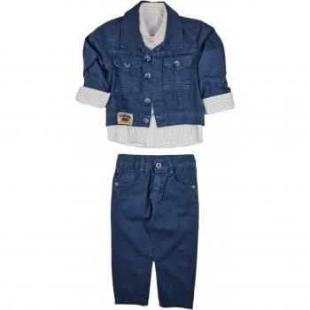 Traje niño de algodón con chaqueta, camisa y pantalón Horizon