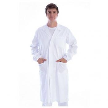Camice bianco unisex con automatici in cotone/poliestere