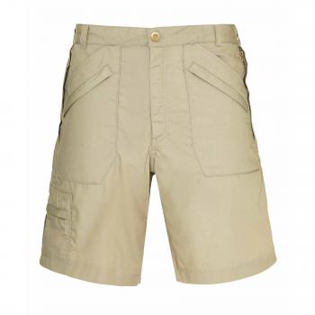 Long Men’s Beige Polycotton Cargo Shorts for Hiking & Walking – 42 Waist, Water-Repellent