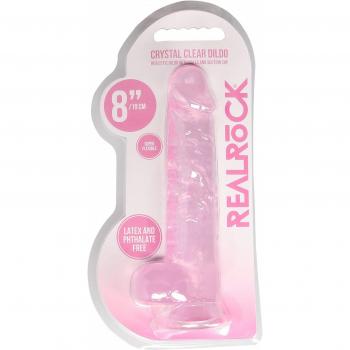 Dildo rosa con ventosa e palle 19 cm