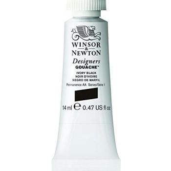Winsor & Newton 14 ml Designer Gouache Tube – Ivory Black