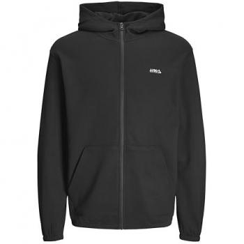 Sudadera Jack&Jones Basic negra con cremallera y capucha para hombre
