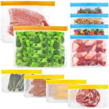 Wasserdichte Kühlschrank-Taschen, 10 Stück, wiederverwendbar, PEVA, für Sandwiches und Obst