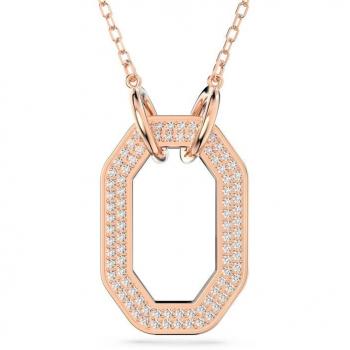Swarovski Women's Octagon Pendant Necklace in White and Rose Gold