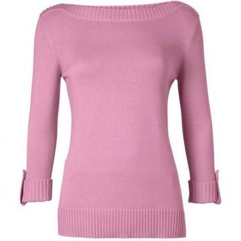 Bequemer 3/4 Arm-Pullover in Rosa
