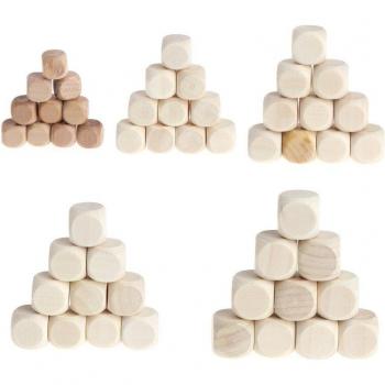 Customizable Wood Dice Bundle – 10 6-Sided Blank, Perfect for Kids’ Games
