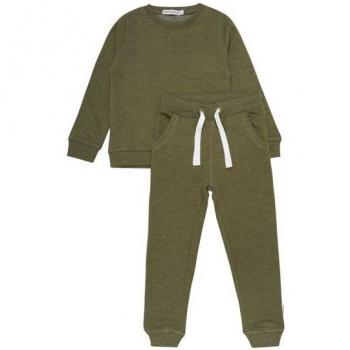 Kinder-Set MINYMO Misweat Langarm/Hose 146 Grün/Olive
