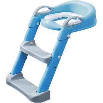 Asiento de inodoro para niños con escalera y acolchado
