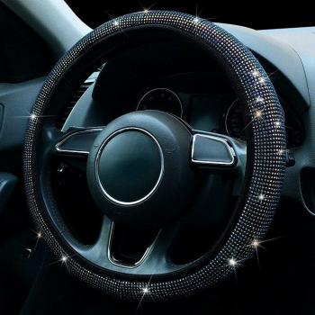 Glamorous Rhinestone Steering Wheel Cover with Crystal Accents